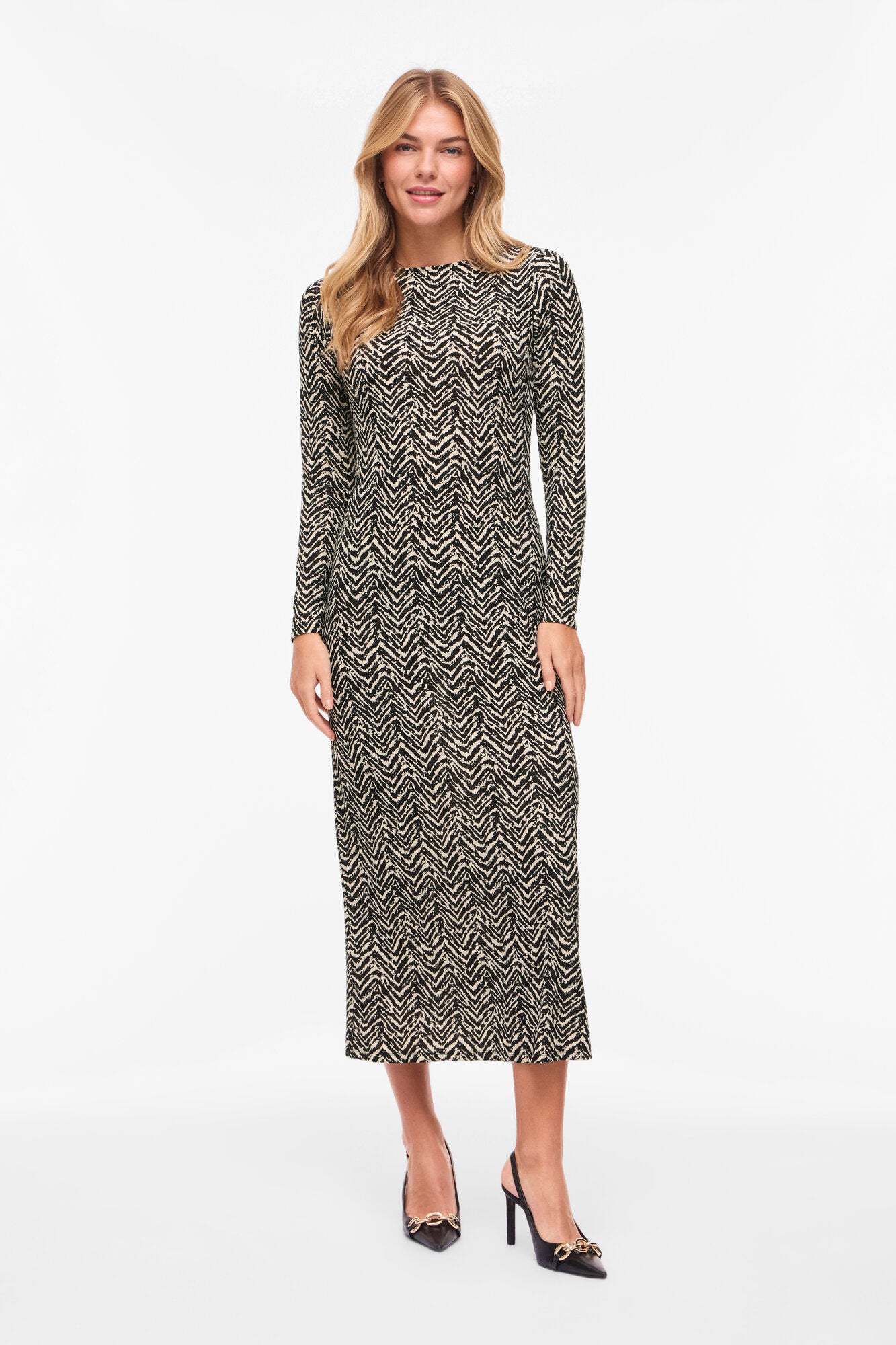 Vimadora Lua Boatneck midi kjole - Black Beauty